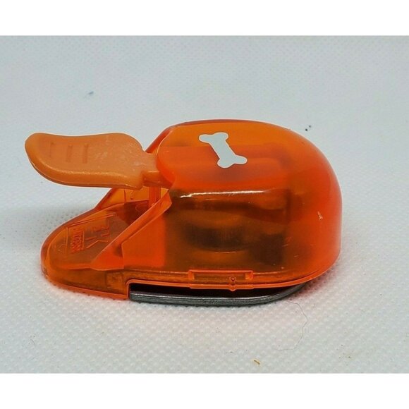 Orange Bone Shape Paper Punch, Decorative Arts and Crafts Tool for DIY Projects - Picture 1 of 10